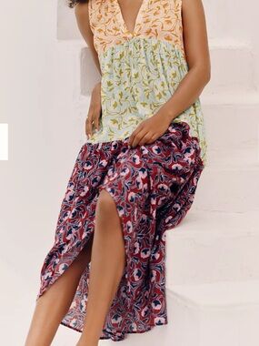 Celandine Anthropologie 100% Cotton Sleeveless Maxi Dress NWT